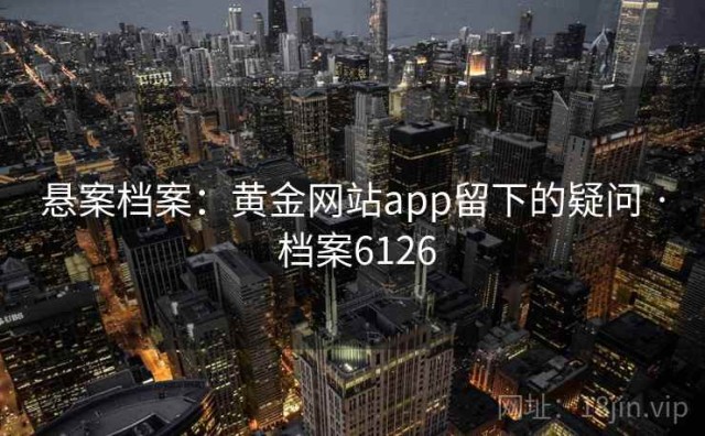悬案档案：黄金网站app留下的疑问 · 档案6126