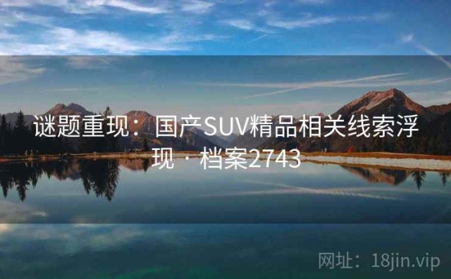 谜题重现：国产SUV精品相关线索浮现 · 档案2743
